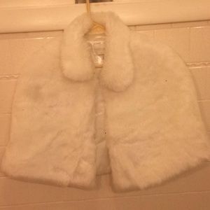 Davids Bridal white fur shawl